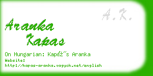 aranka kapas business card